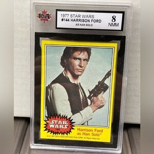 1977 Star Wars #144 Harrison Ford as Han Solo KSA 8 FRESHLY GRADED NOT PSA
